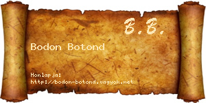 Bodon Botond névjegykártya
